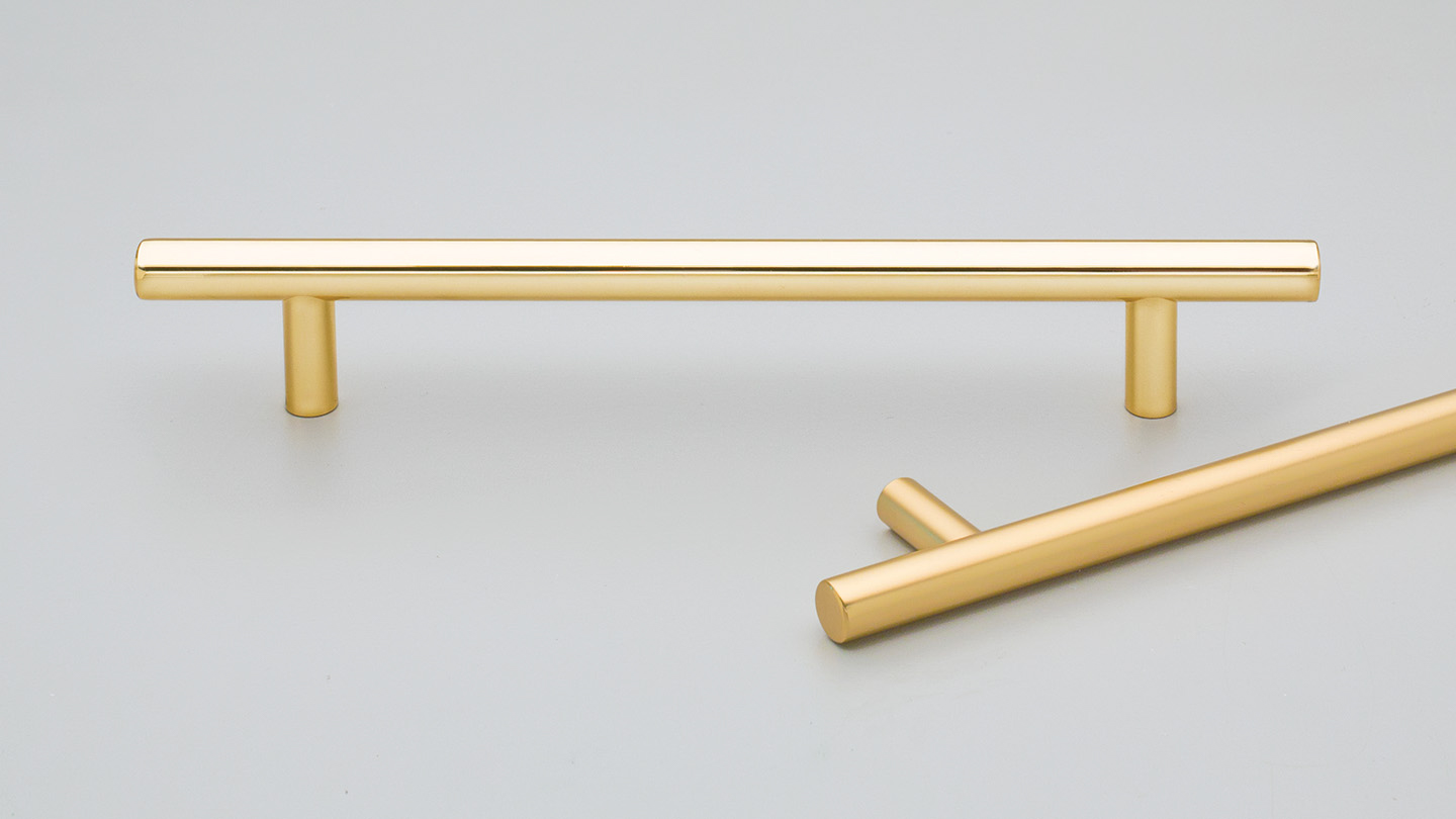 BH157 brass rail handle for  kitchen handle, cabinet handle, bathroom handle, kitchen hardware.colours Polished Brass Gloss Lacquer (BRG),Polished Brass Matt Lacquer (BRM) mm, size overall 192,224,352 mm hole centre distance 128,160,288 mm