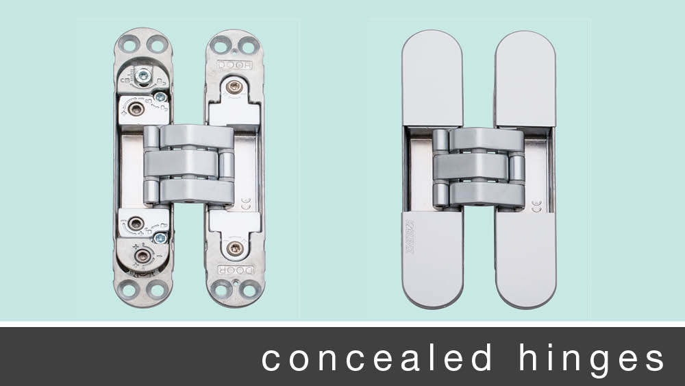 KUBICA concealed hinge for flush doors range of sizes for doorways,pantries,cabinets,wardrobes colours Black (BLACK),Satin Chrome (SAT) mm